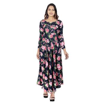 Navy Printed Kurta 1