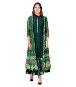 Green Foil Print Kurta