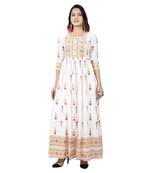 White Printed Kurta