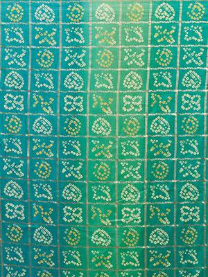 Green & Golden Silk Bandhani & Jari Embroidery with Lace Border Saree With Blouse 5