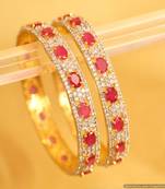 Diamond Look Elegant Ruby Bangles