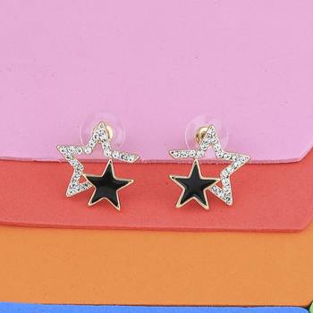 Amzaing Gold Plated Party Wear Studs Star Earring For Women Girl 2
