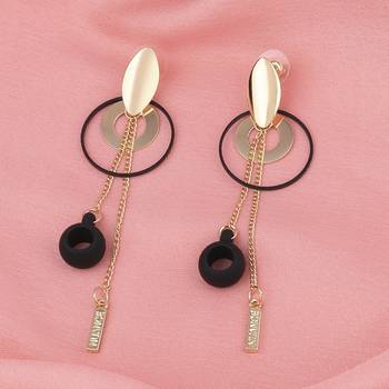Exclusive Gold Plated Charm Long  Dangle Earring For Women Girl 1
