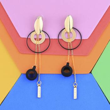 Exclusive Gold Plated Charm Long  Dangle Earring For Women Girl 2