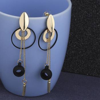 Exclusive Gold Plated Charm Long  Dangle Earring For Women Girl 4