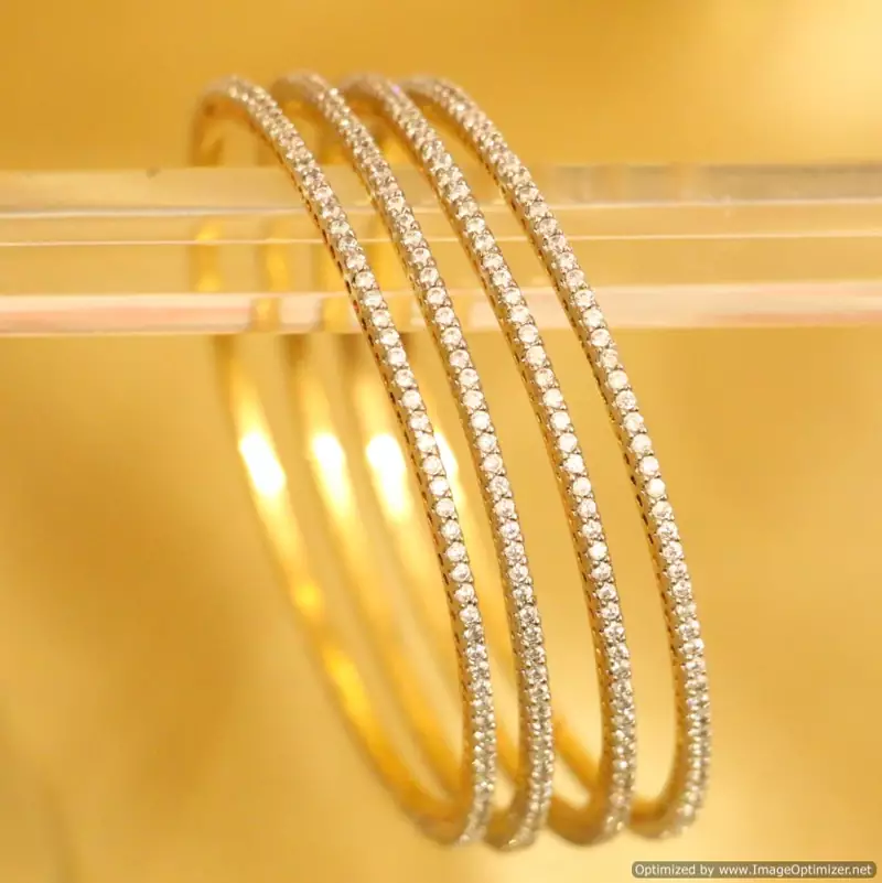 Single Line Fine Diamond Look Bangles