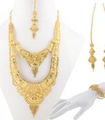 Gold Plated Adjustable Traditional Jewellery Long Set For Women Girl