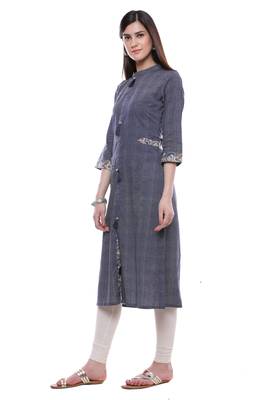 Blue printed cotton ethnic-kurtis 2