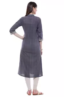 Blue printed cotton ethnic-kurtis