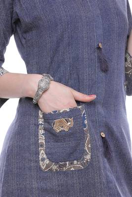 Blue printed cotton ethnic-kurtis 5