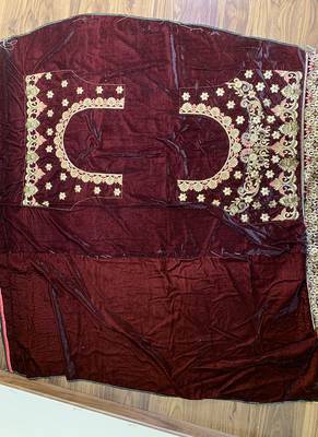 Violet Embroidered Velvet Semi Stitched Lehenga 3