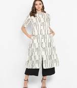 Women light-off-white Printed A-line Kurta
