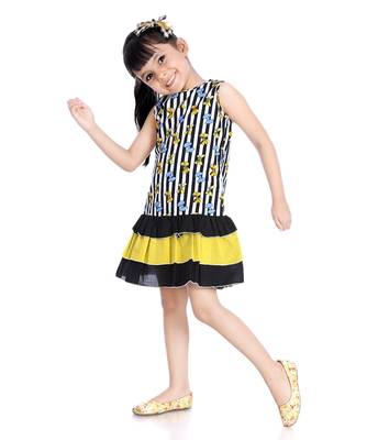 Cotton Frock With Frill Black 2