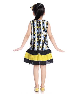 Cotton Frock With Frill Black 3