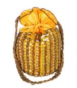 Designer Potli Bag with Beadwork For Women Yellow