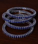 Rhodiuim Plated Sapphire Stone Plated Designer Bangles BD421