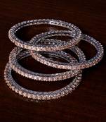 Rhodiuim Plated Champagne Stone Plated Designer Bangles BD423