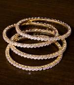 Gold Plated American Diamond Embellished Designer Bangles BD424