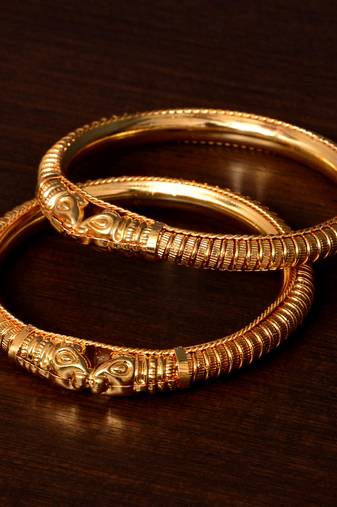 Gold Plated Temple Look Bangles BD425