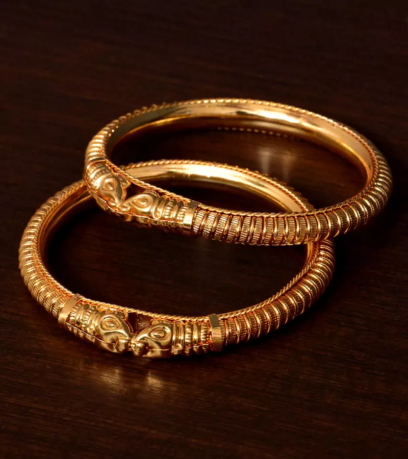 Gold Plated Temple Look Bangles BD425