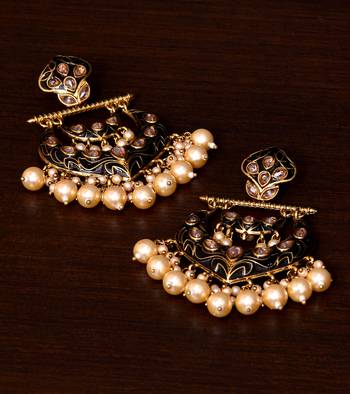 Kundan and Pearls Embellished Designer Earrings 217ED213 1