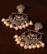 Kundan and Pearls Embellished Designer Earrings 217ED214