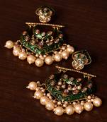 Kundan and Pearls Embellished Designer Earrings 217ED215