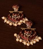 Kundan and Pearls Embellished Designer Earrings 217ED216