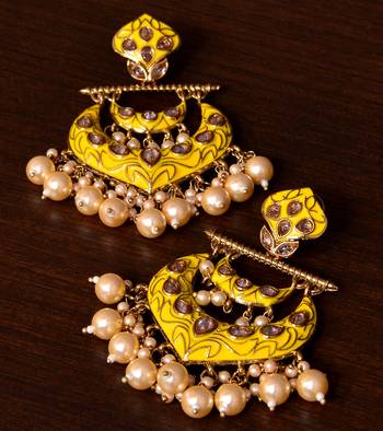 Kundan and Pearls Embellished Designer Earrings 217ED217 1