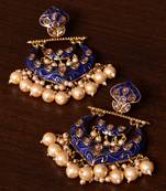Kundan and Pearls Embellished Designer Earrings 217ED218