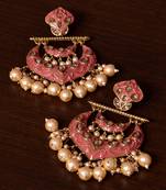 Kundan and Pearls Embellished Designer Earrings 217ED219