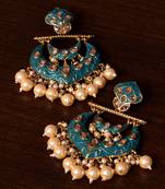 Kundan and Pearls Embellished Designer Earrings 217ED221