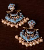 Kundan and Pearls Embellished Designer Earrings 217ED222