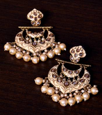 Kundan and Pearls Embellished Designer Earrings 217ED223 1
