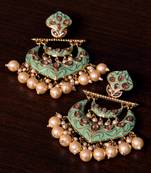 Kundan and Pearls Embellished Designer Earrings 217ED224