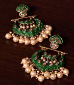 Kundan and Pearls Embellished Designer Earrings 217ED225