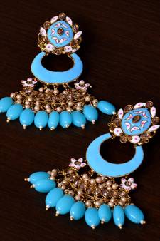 Meenakari Worked and Pearl Embellished Danglers 217ED236