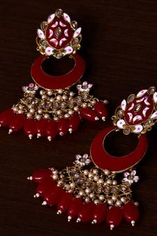 Meenakari Worked and Pearl Embellished Danglers 217ED237