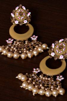 Meenakari Worked and Pearl Embellished Danglers 217ED240