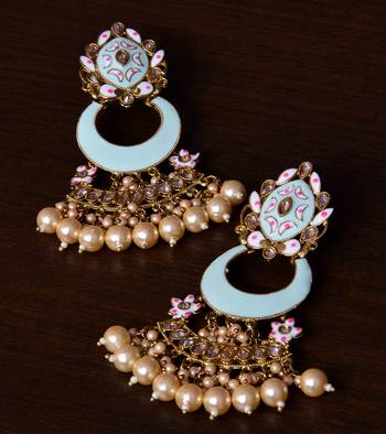 Meenakari Worked and Pearl Embellished Danglers 217ED241 1