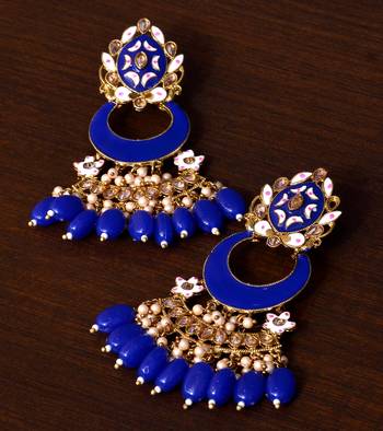 Meenakari Worked and Pearl Embellished Danglers 217ED242 1