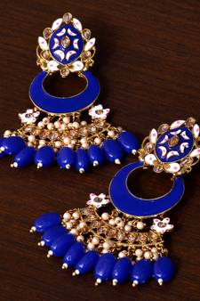 Meenakari Worked and Pearl Embellished Danglers 217ED242