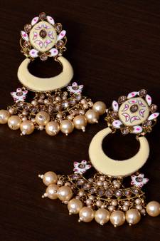 Meenakari Worked and Pearl Embellished Danglers 217ED244