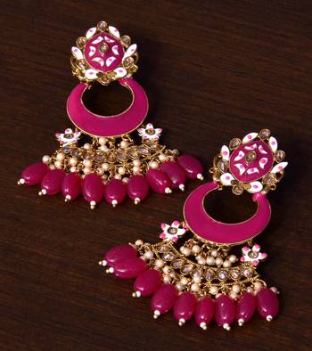 Meenakari Worked and Pearl Embellished Danglers 217ED245 1