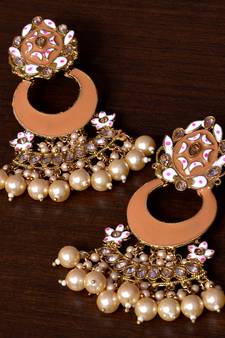 Meenakari Worked and Pearl Embellished Danglers 217ED247