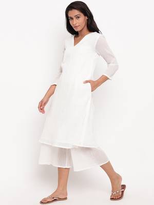 White Crinkled Kurta 2