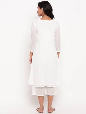 White Crinkled Kurta 4
