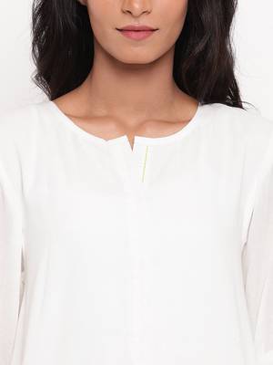 White Cotton Sleeve Loop Kurta 6