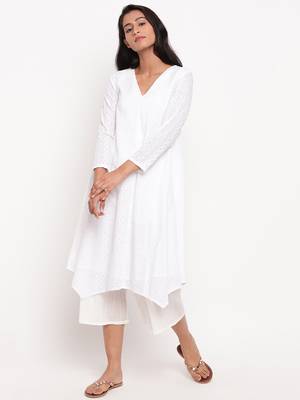 White Schiffli Kurta 1