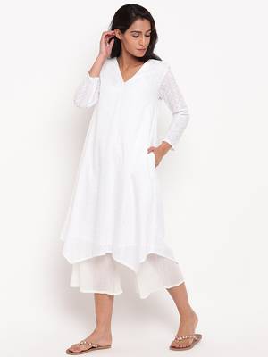 White Schiffli Kurta 2